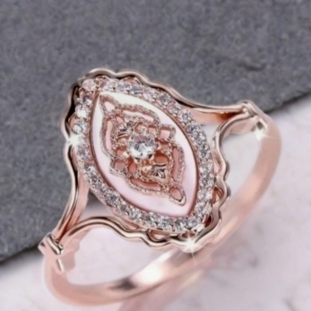 MODCLOTH VINTAGE VICTORIAN ROSE GOLD RING (1) SZ 9 - Picture 2 of 3
